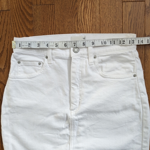 Aritzia Wilfred Free Tanit Skirt White Denim Mini Skirt Frayed Hem size S small - Picture 5 of 10